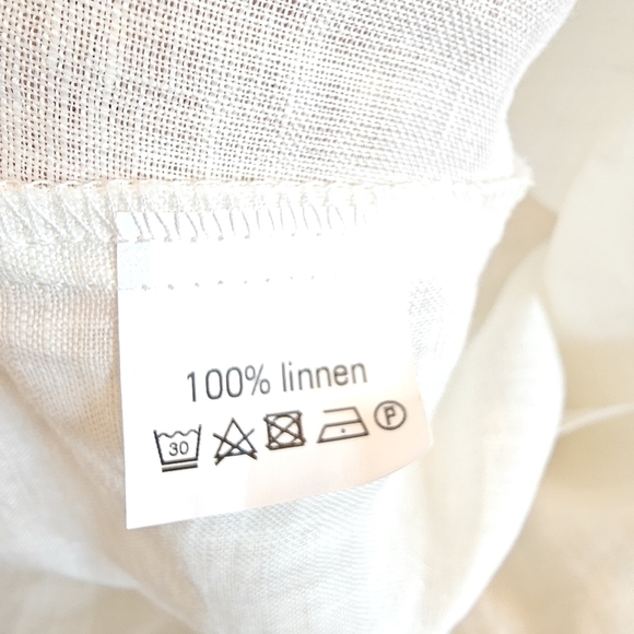 Ivory Linen Boho MYSTIC BLUE Pullover Blouse Size 16 - Picture 4 of 9